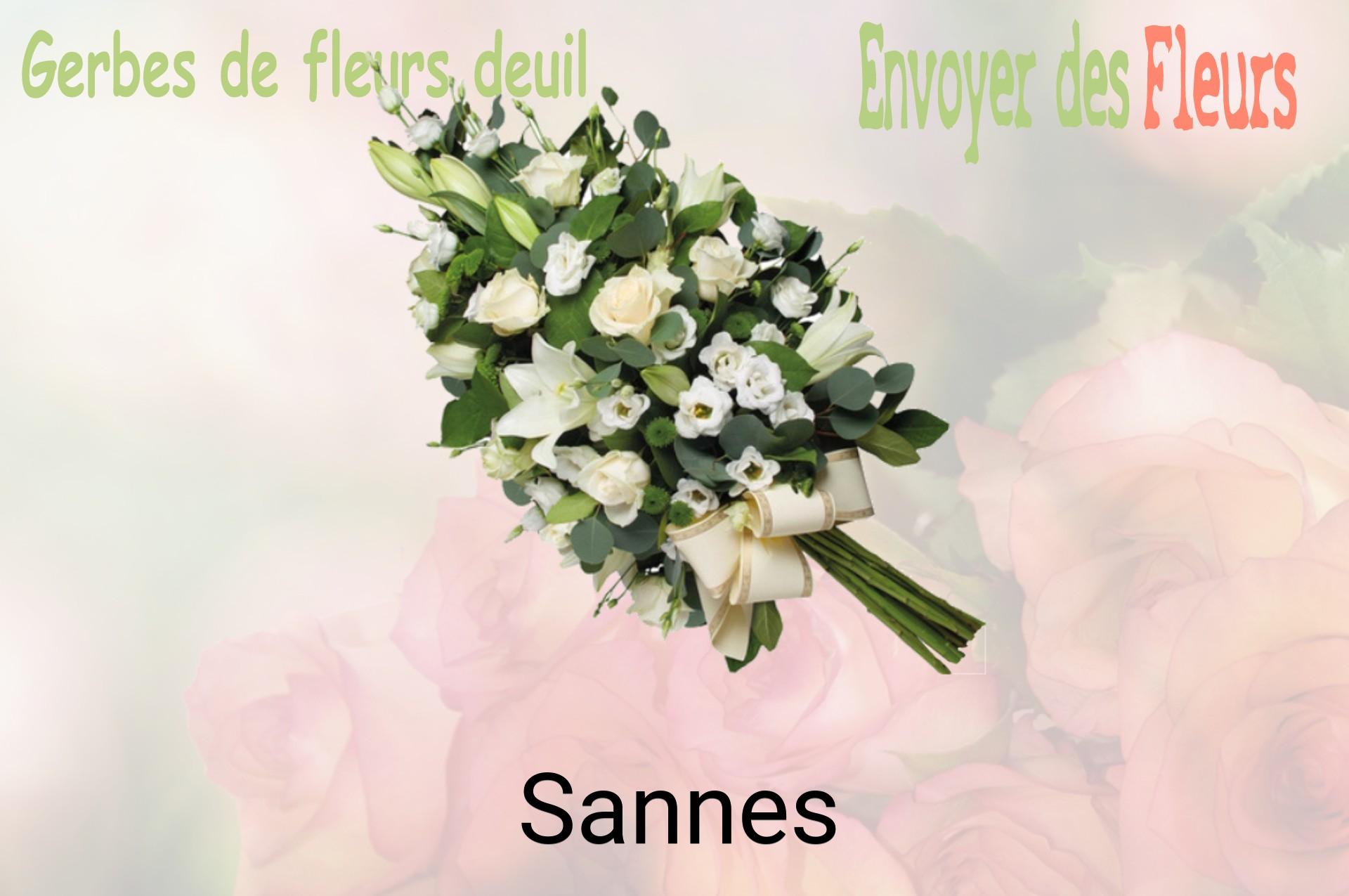 Gerbe de fleurs de deuil livrée à Sannes